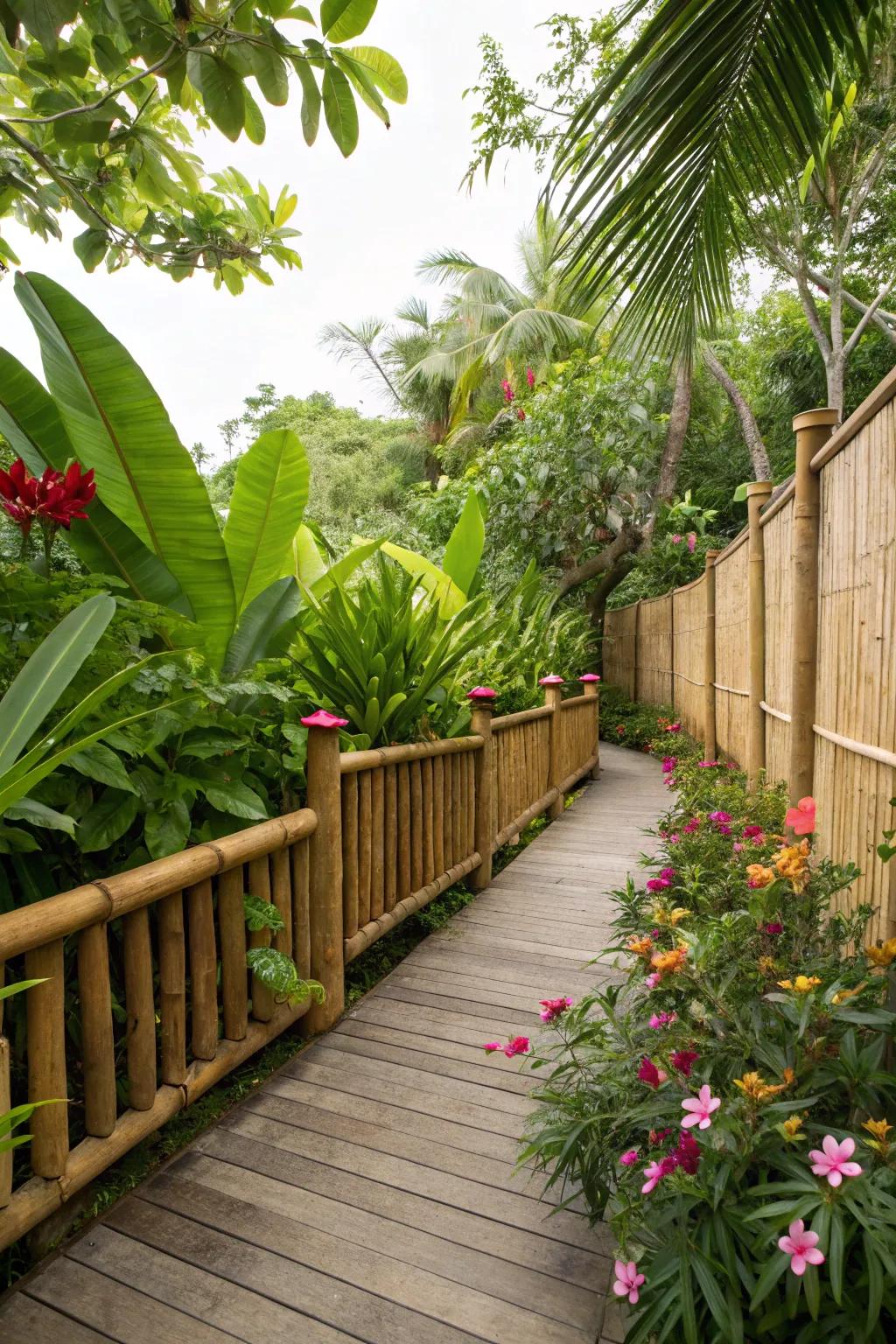 Bamboo fences bring an exotic and sustainable touch to your deck.