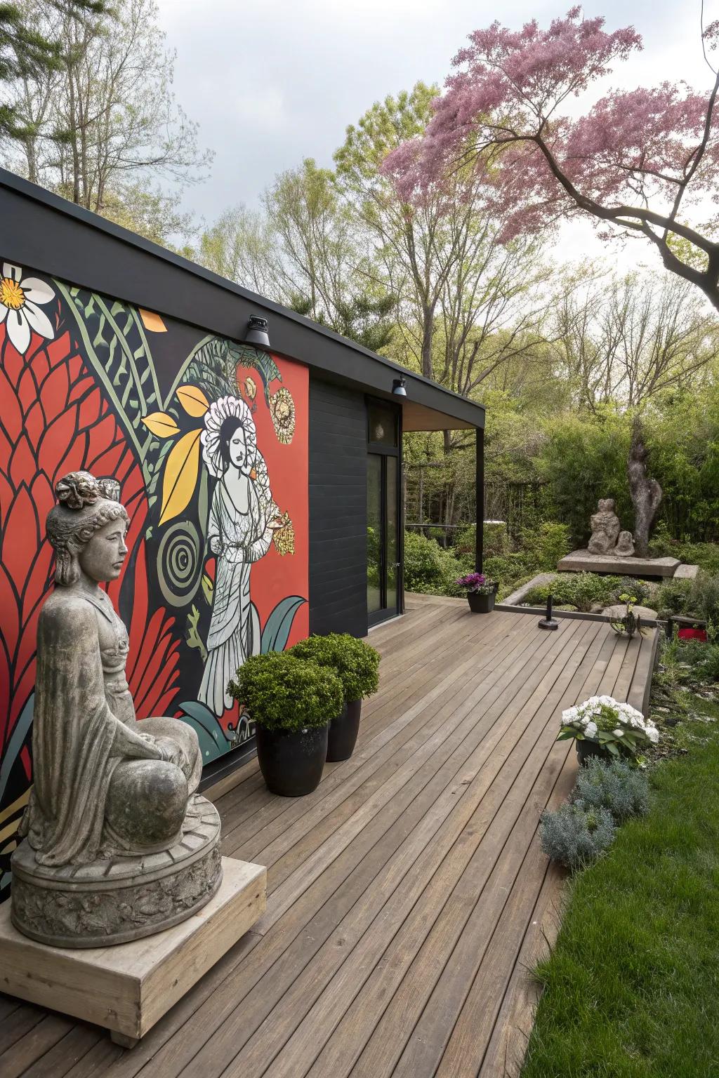 Personalize your deck with outdoor art.
