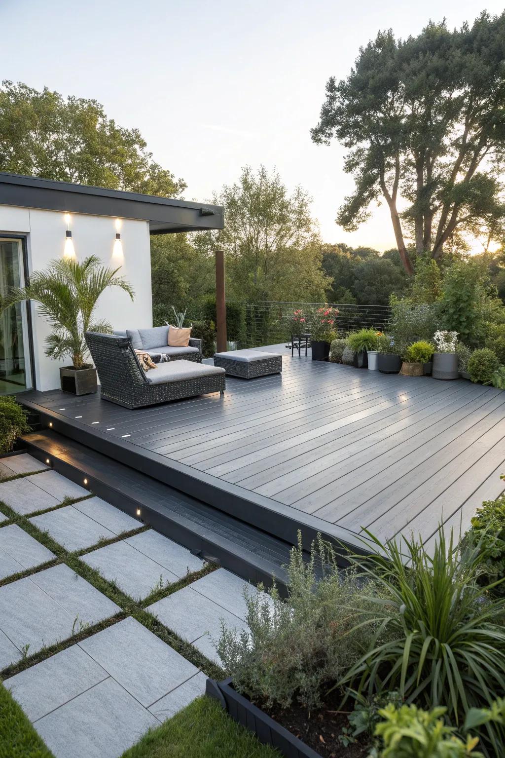 Floating decks offer innovation and modern style.