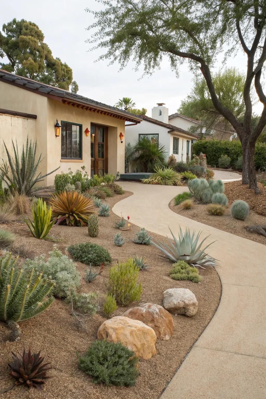 Embrace a low-maintenance lifestyle with a decomposed granite yard.