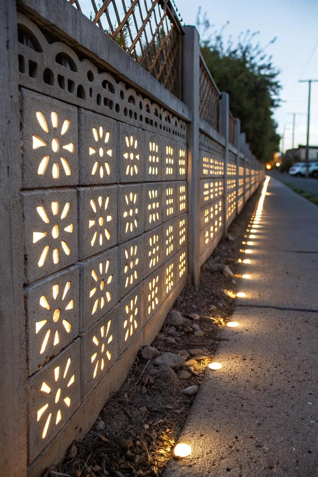 Mesmerize with artistic light patterns on your fence.