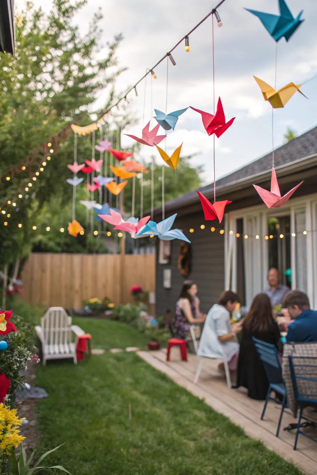 Origami decorations add creativity and color to your event.