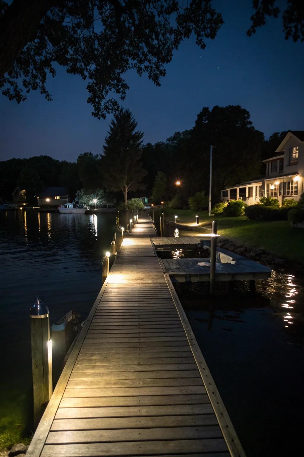 Enchant your evenings with underwater dock lighting.