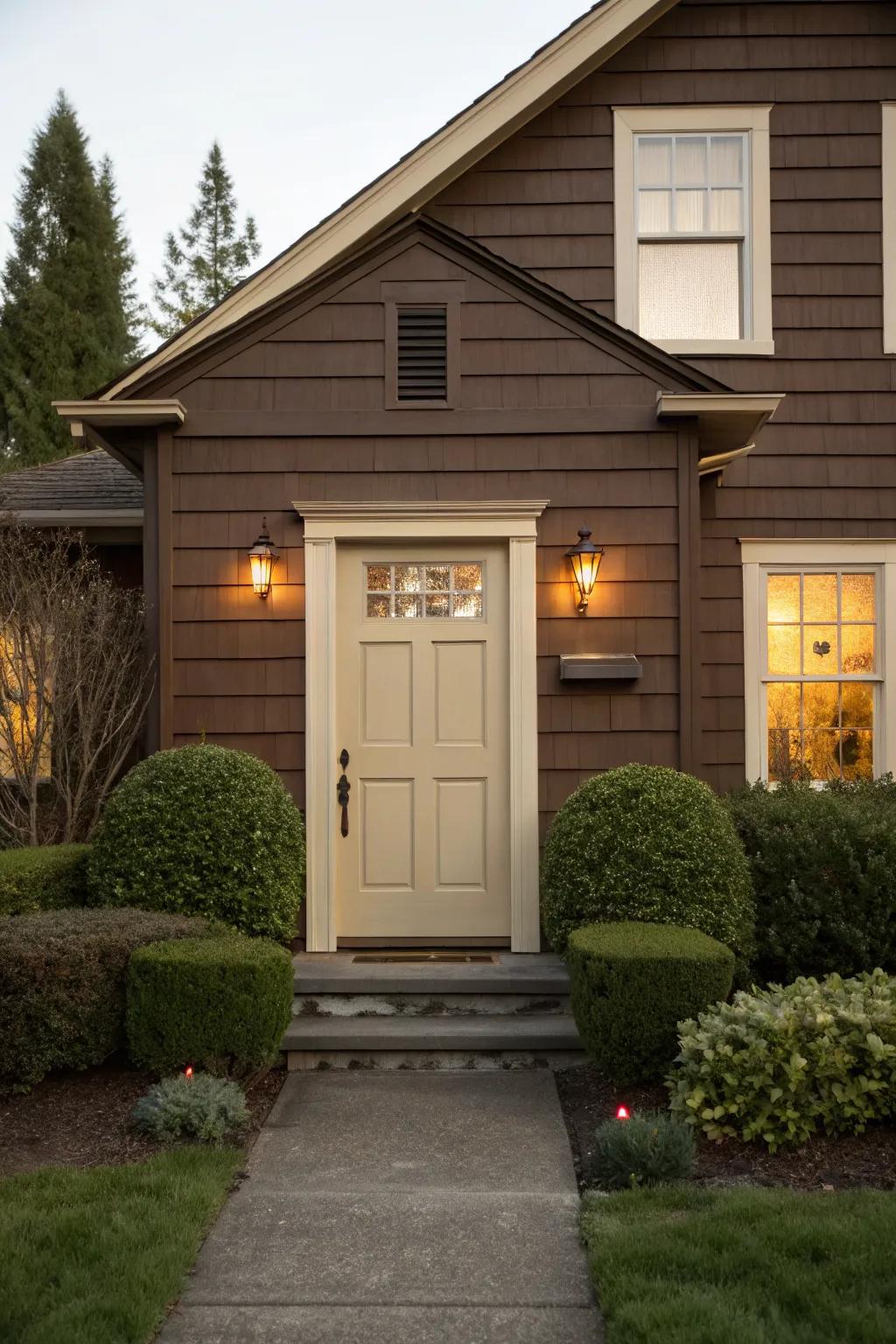 Beige doors offer understated charm and a classic look.