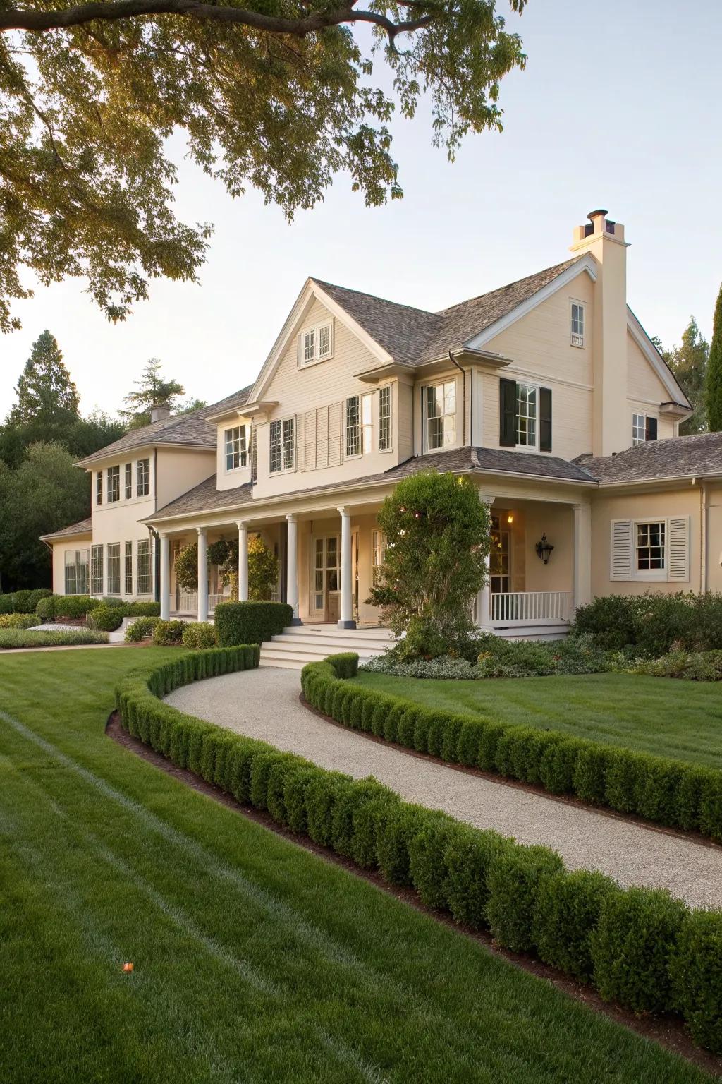 Soft beige offers elegance and simplicity.