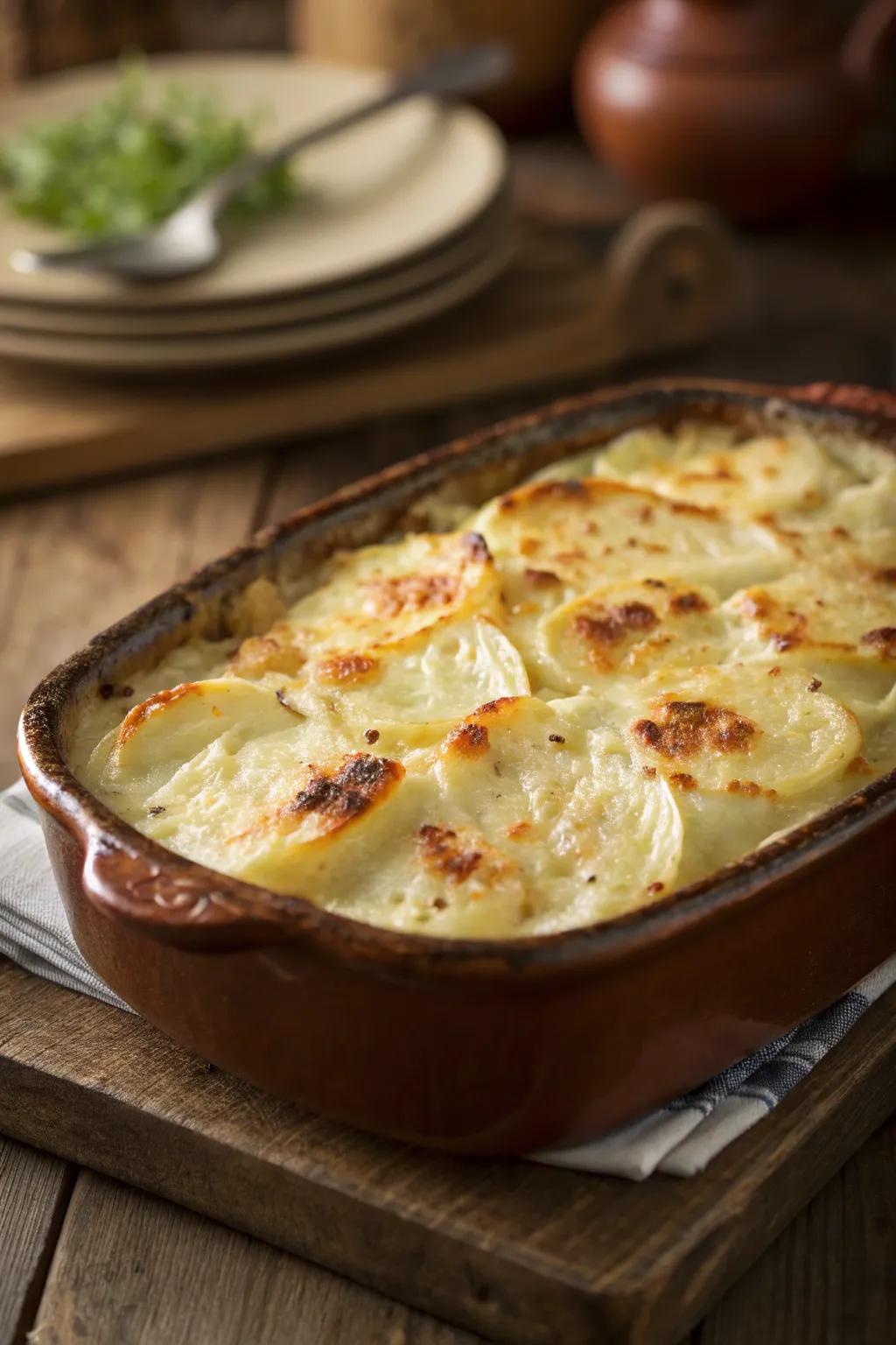 Celeriac and potato gratin, a deliciously unique fall dish.