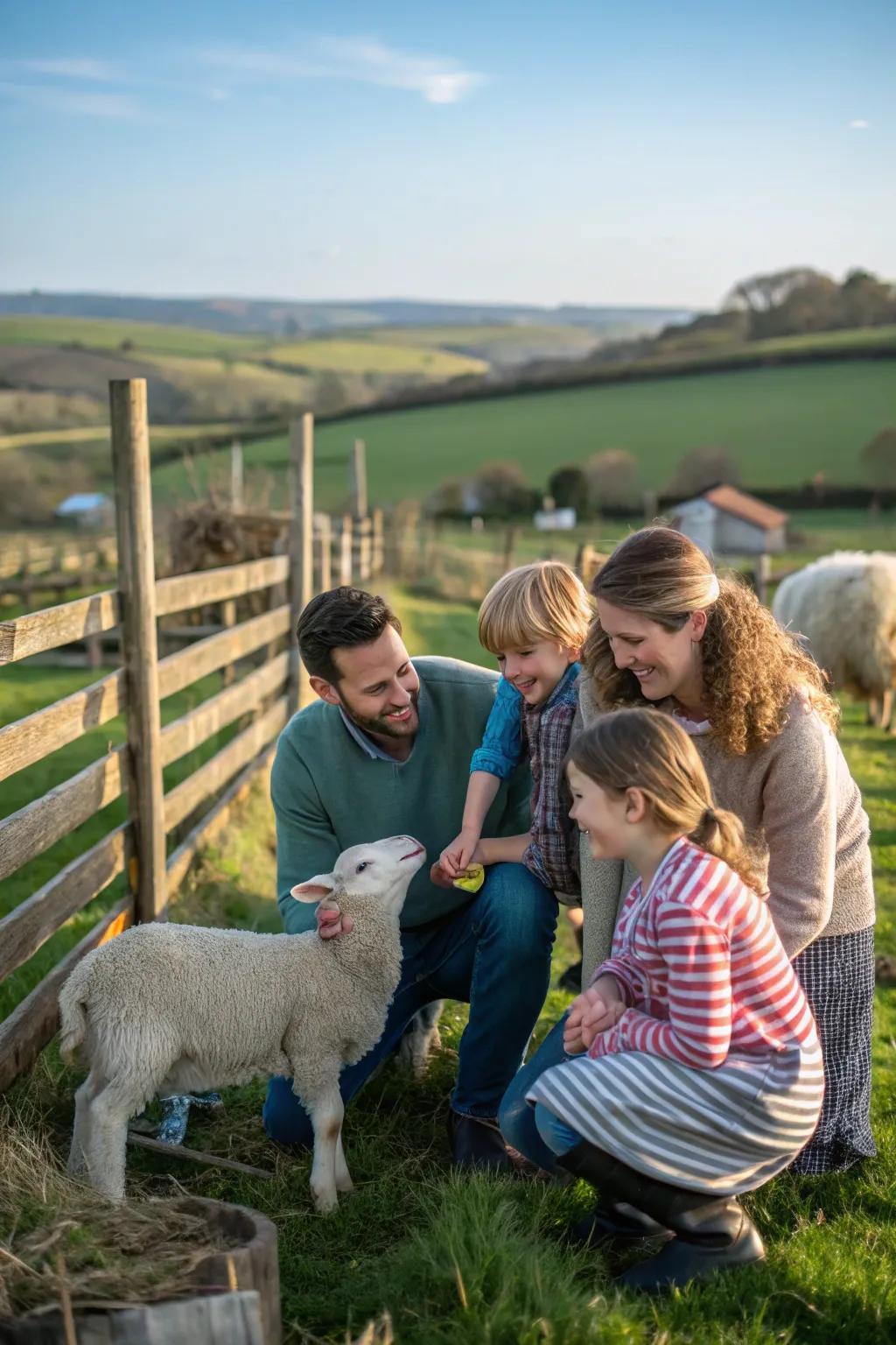 Farm visit family fun, embracing rural charm.