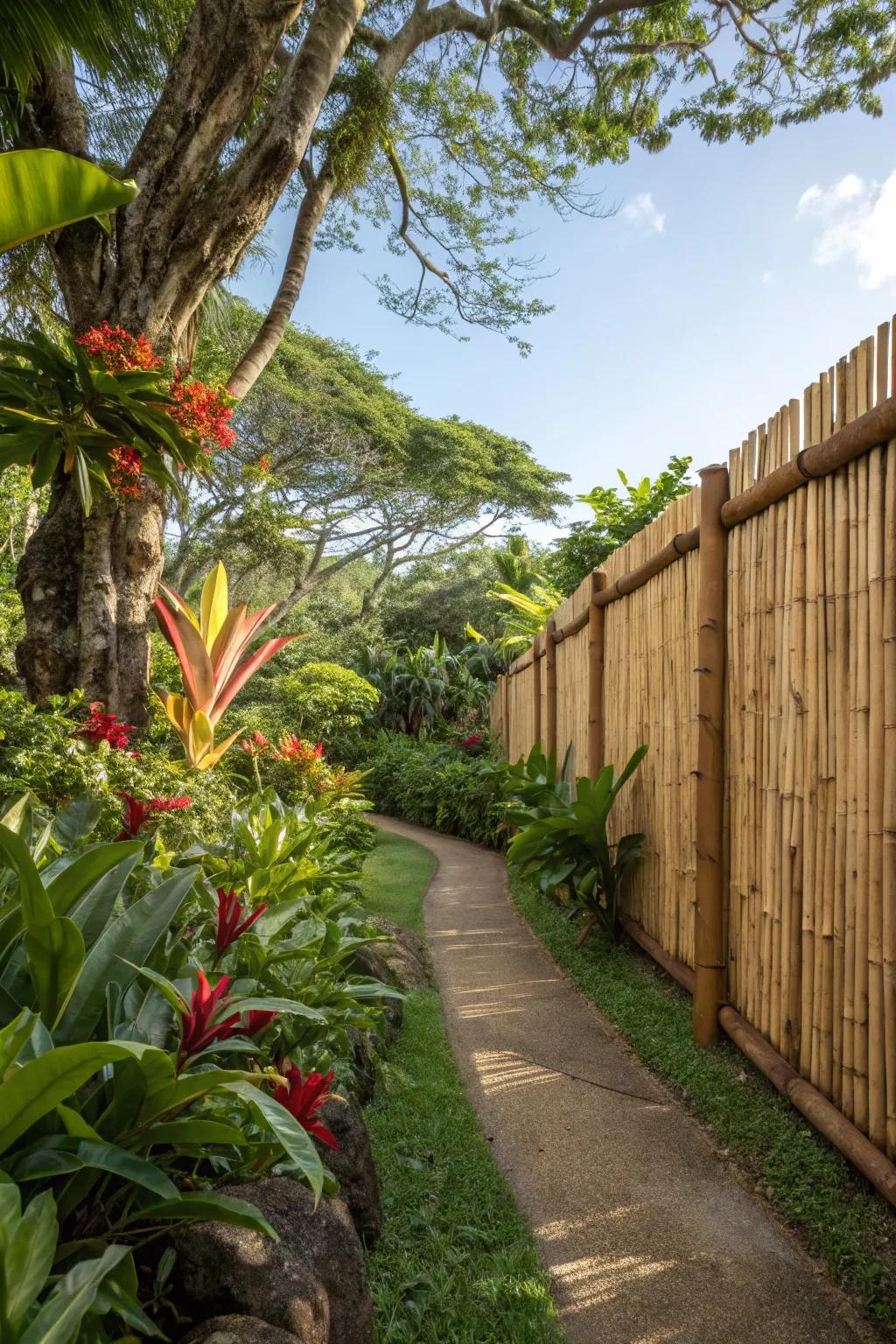 Bamboo fences offer natural beauty and eco-friendliness.