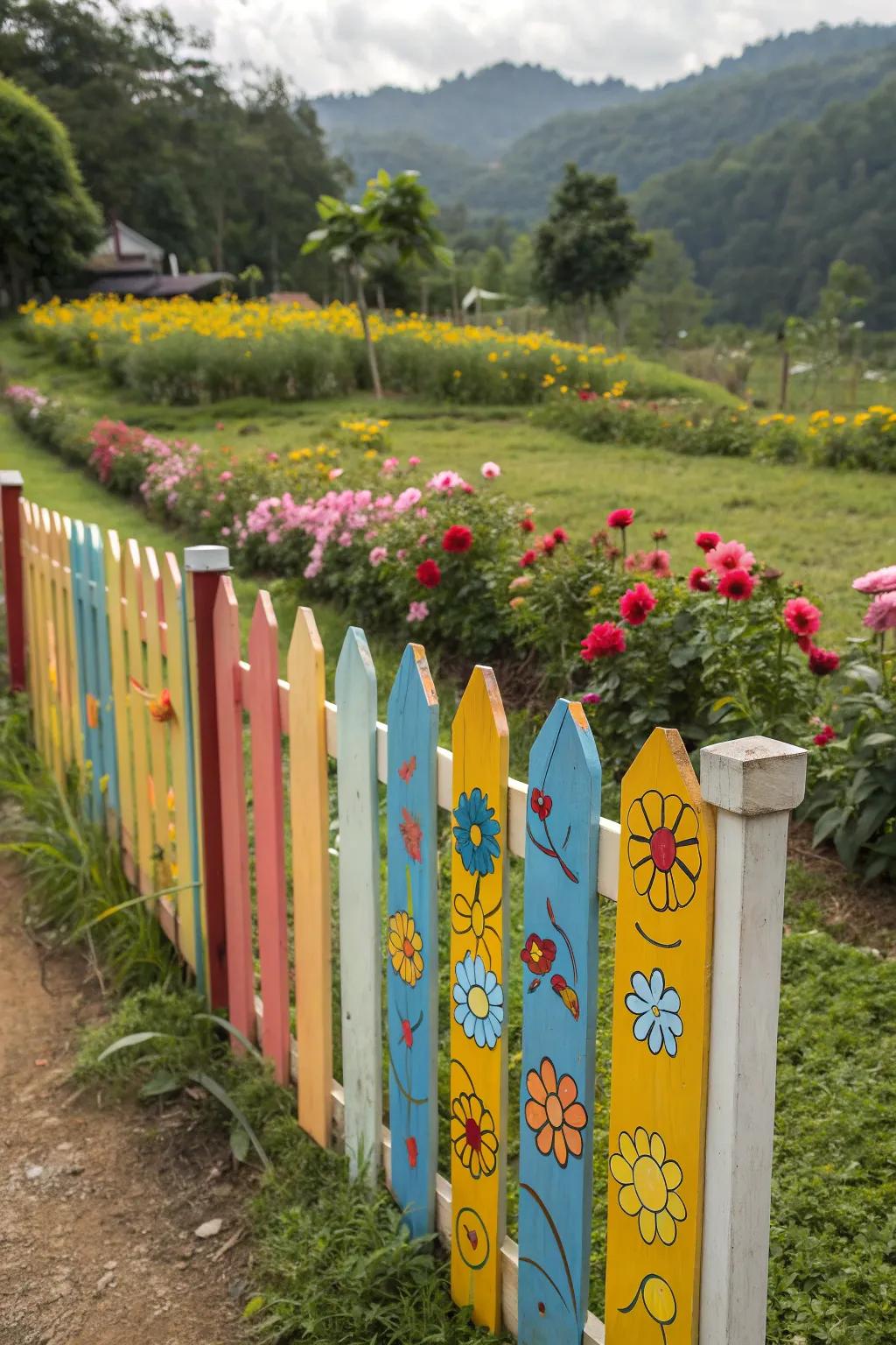 Painted panels add a splash of color and personality to your fence.