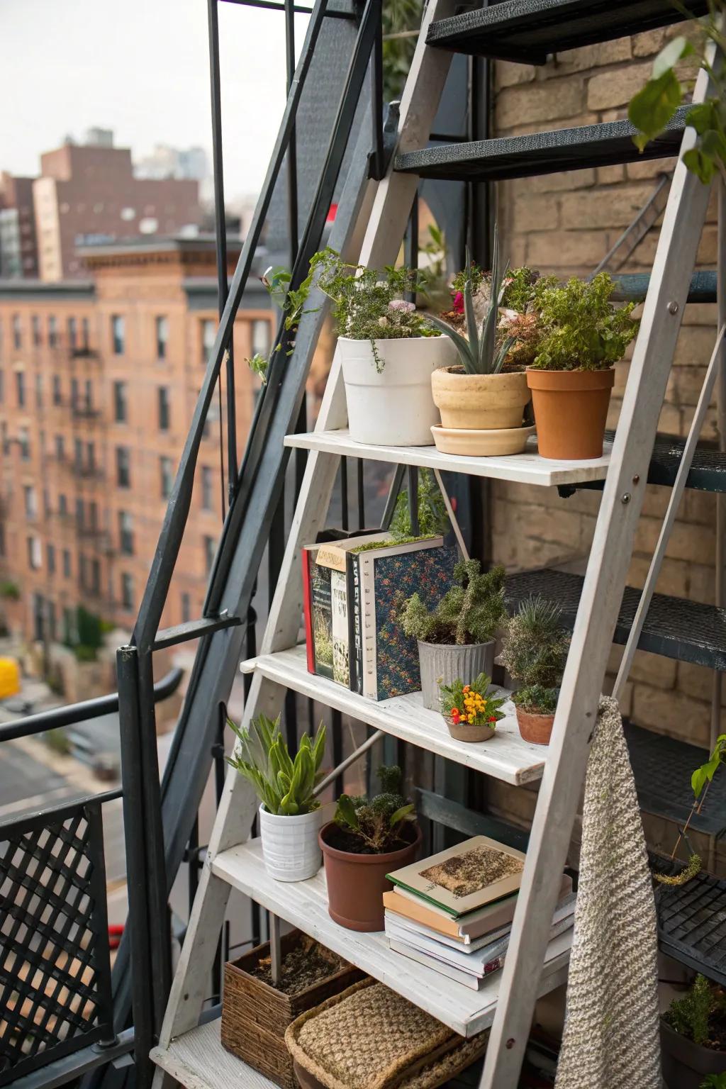 Folding shelves keep your space organized and stylish.