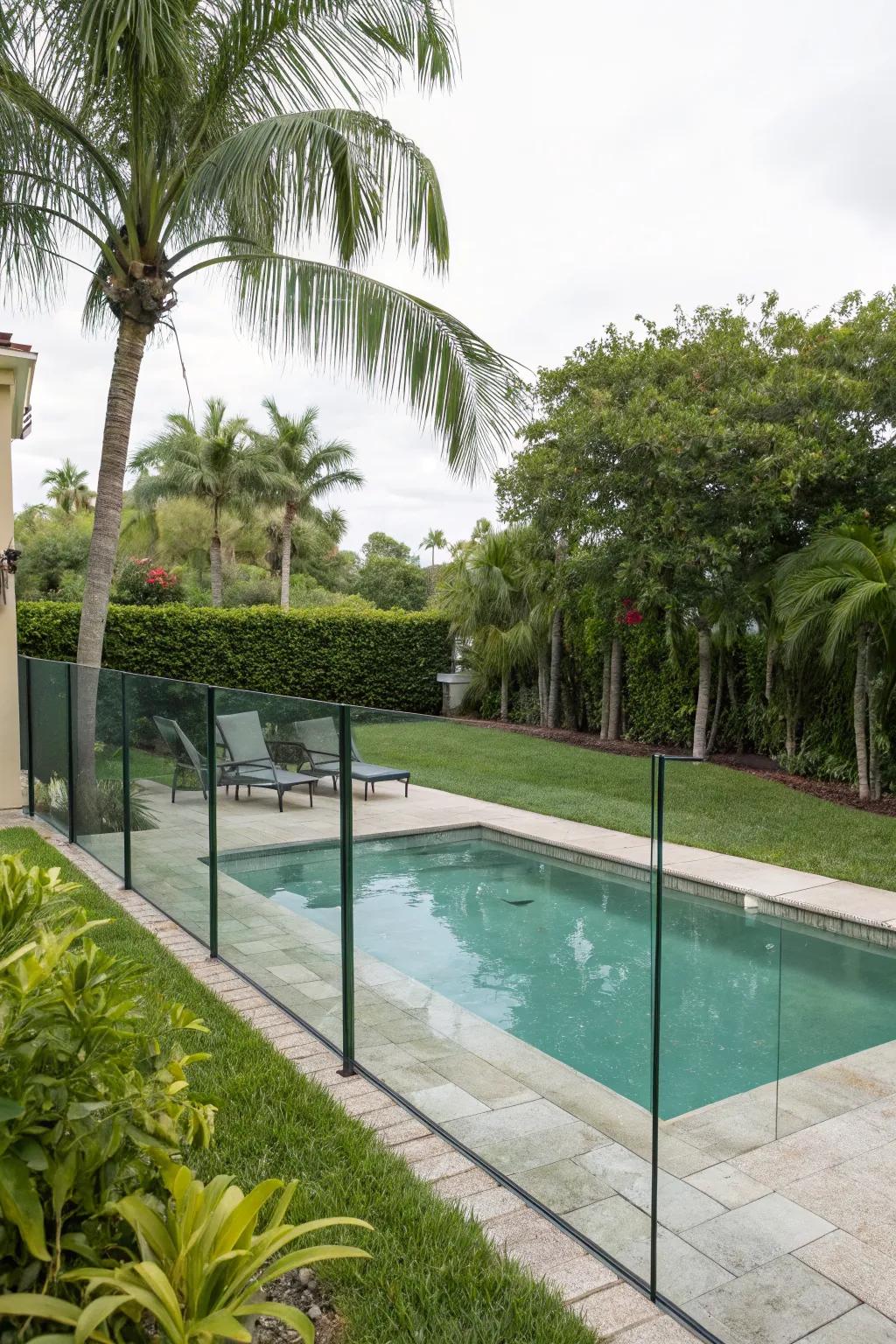Sleek glass fencing that offers safety without compromising views.