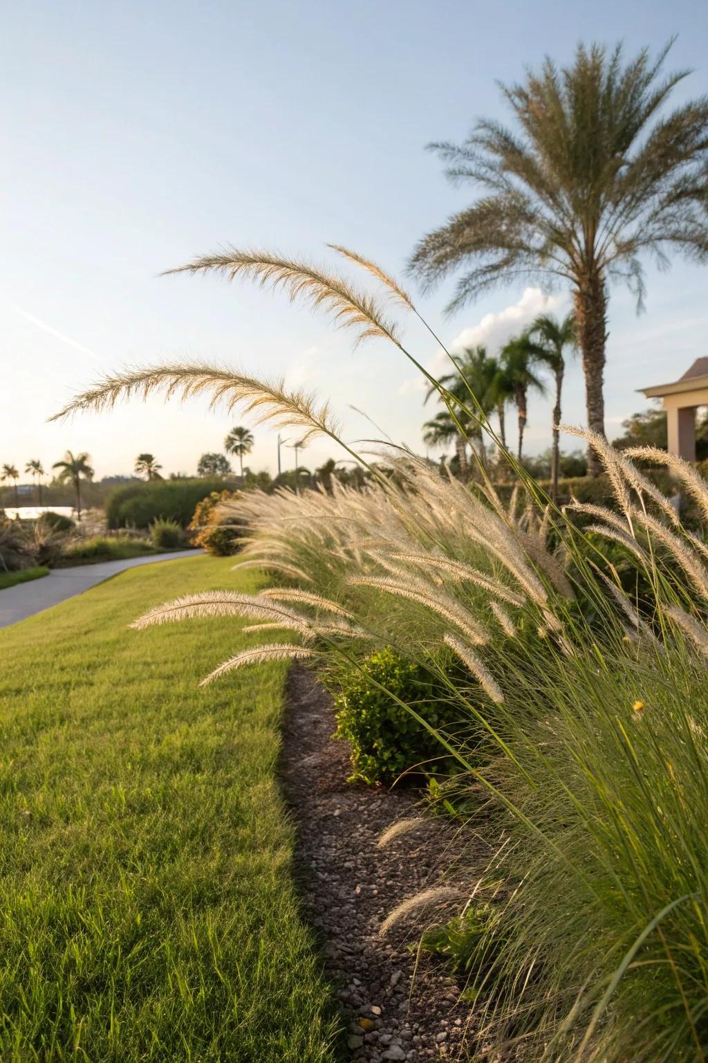 Ornamental grasses add texture and movement with minimal care.