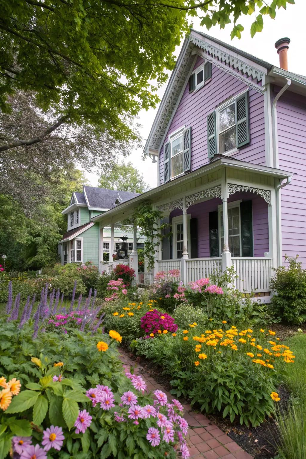 Lavender foundation creates a dreamy atmosphere.