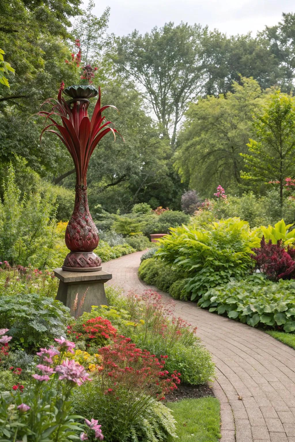 Introduce art with sculptural elements.