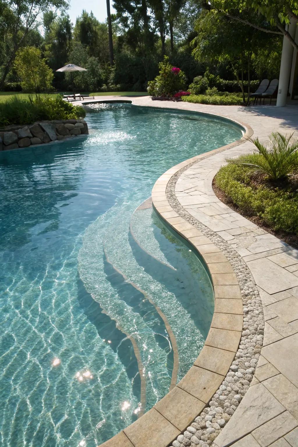A zero entry design provides easy access and a natural feel to this pool.