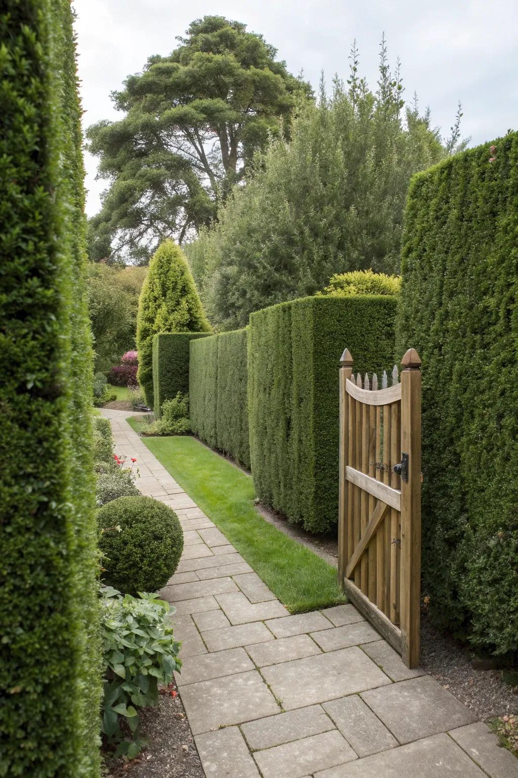 A living fence provides privacy and greenery.