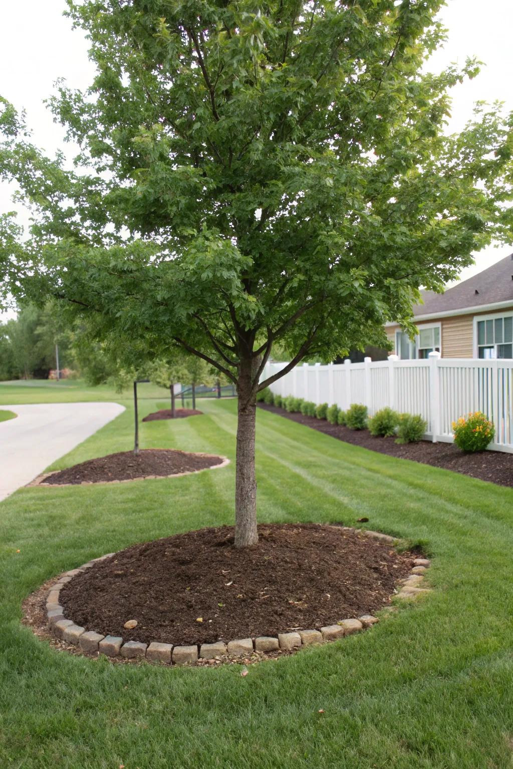 Tree rings create neatness and support tree health.