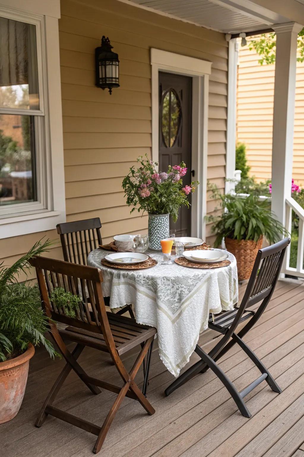 An outdoor dining area perfect for enjoying meals al fresco.
