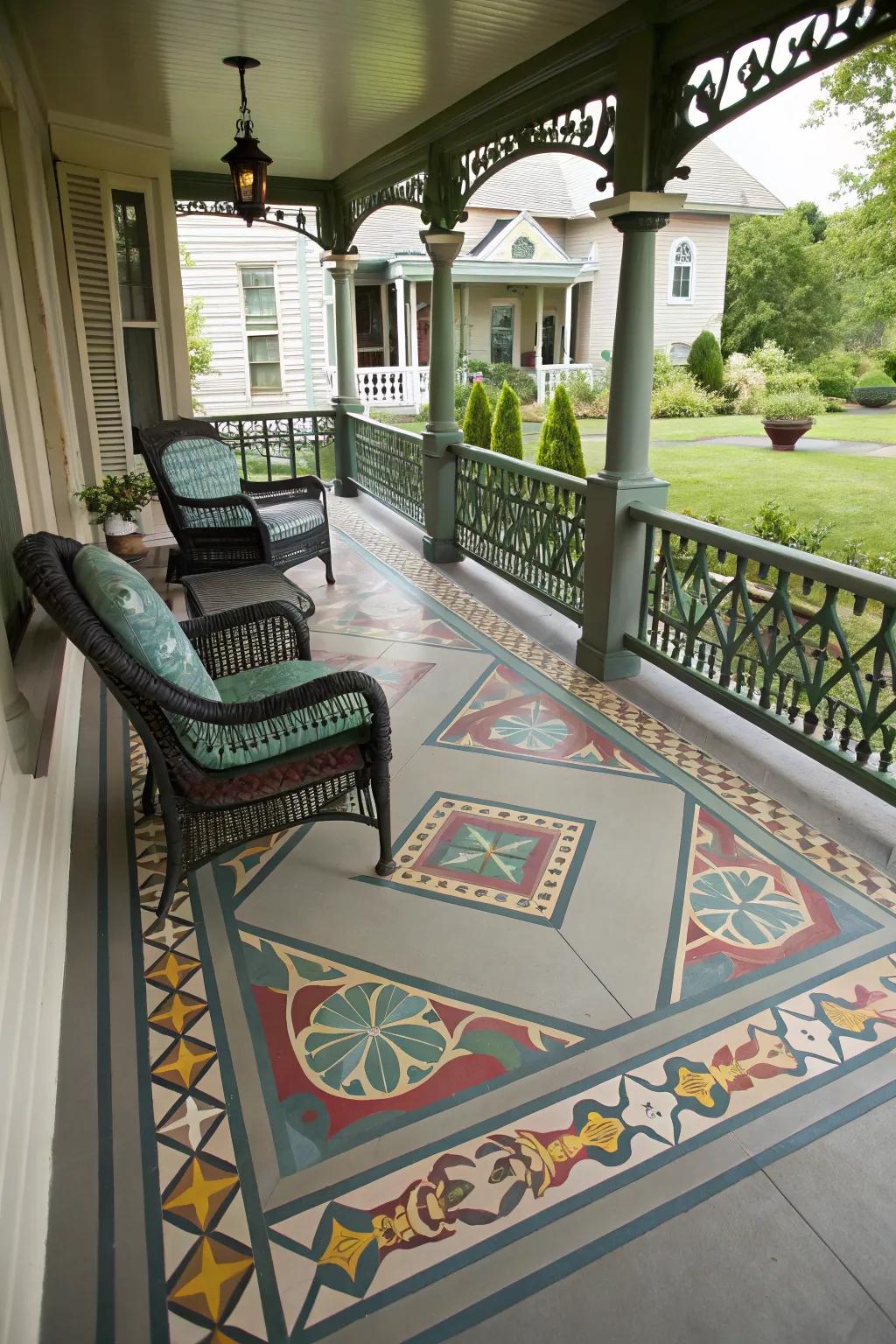Art Deco patterns bring a touch of glamour.
