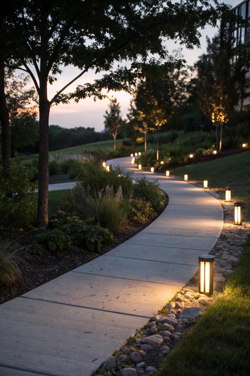 Pathway lighting adds magic and safety to your evening walks.