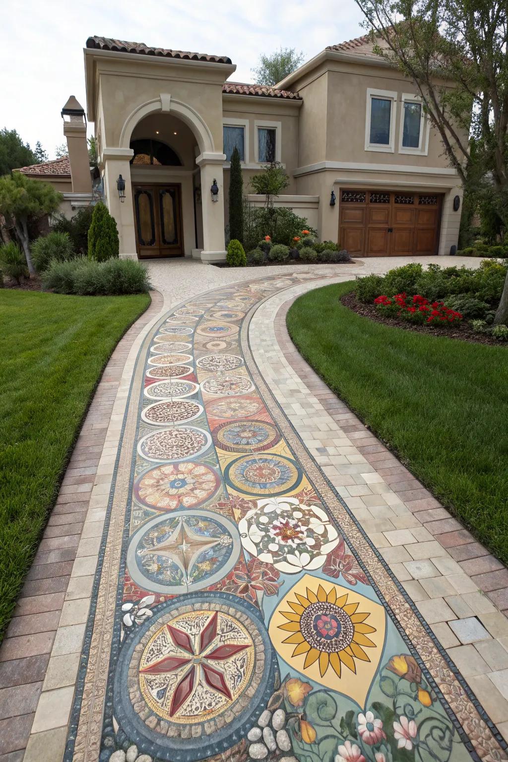 Artistic mosaics add a unique and personal touch.