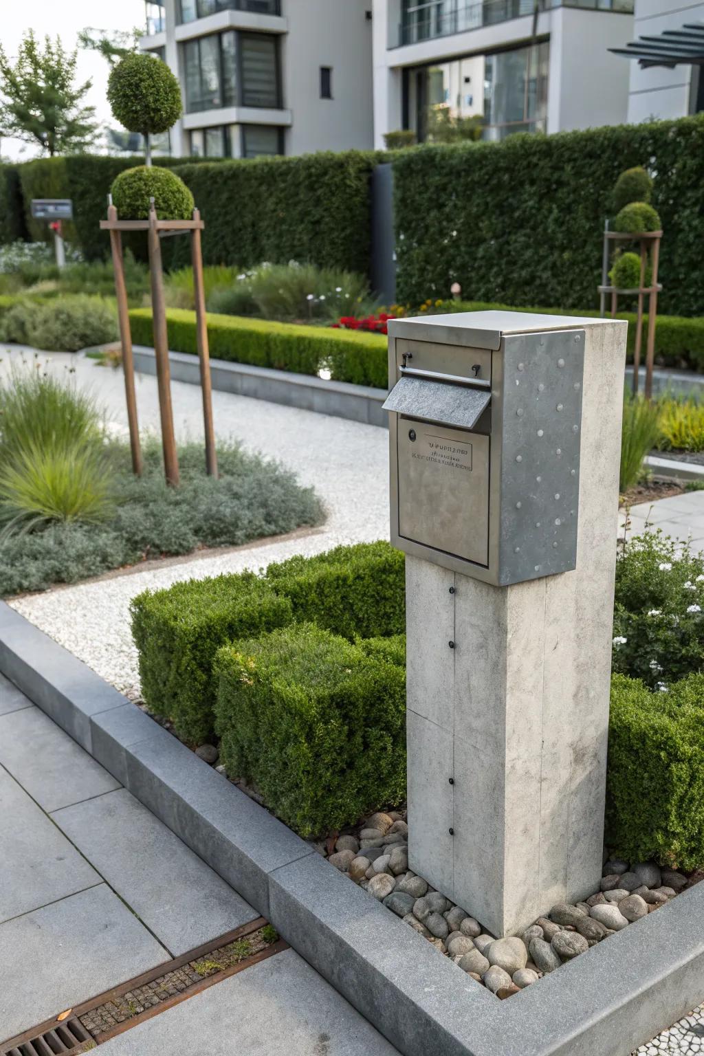 An industrial chic mailbox that makes a bold statement.