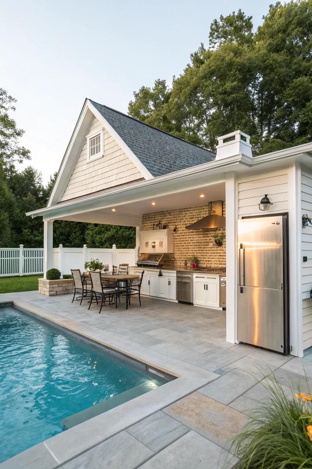 Cook up a storm in this inviting outdoor kitchen setup.