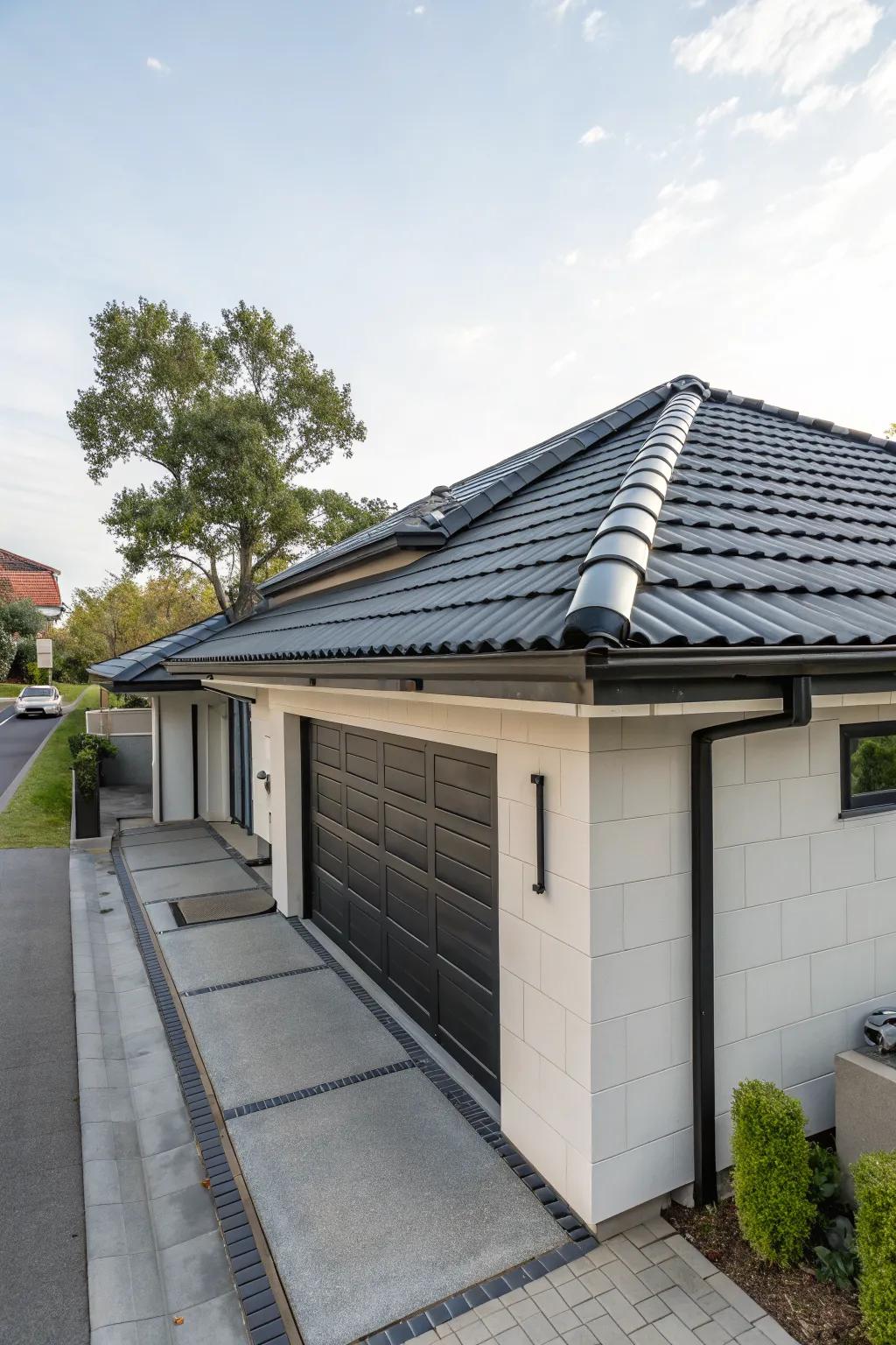 Mix style and substance with a modern tile roof.