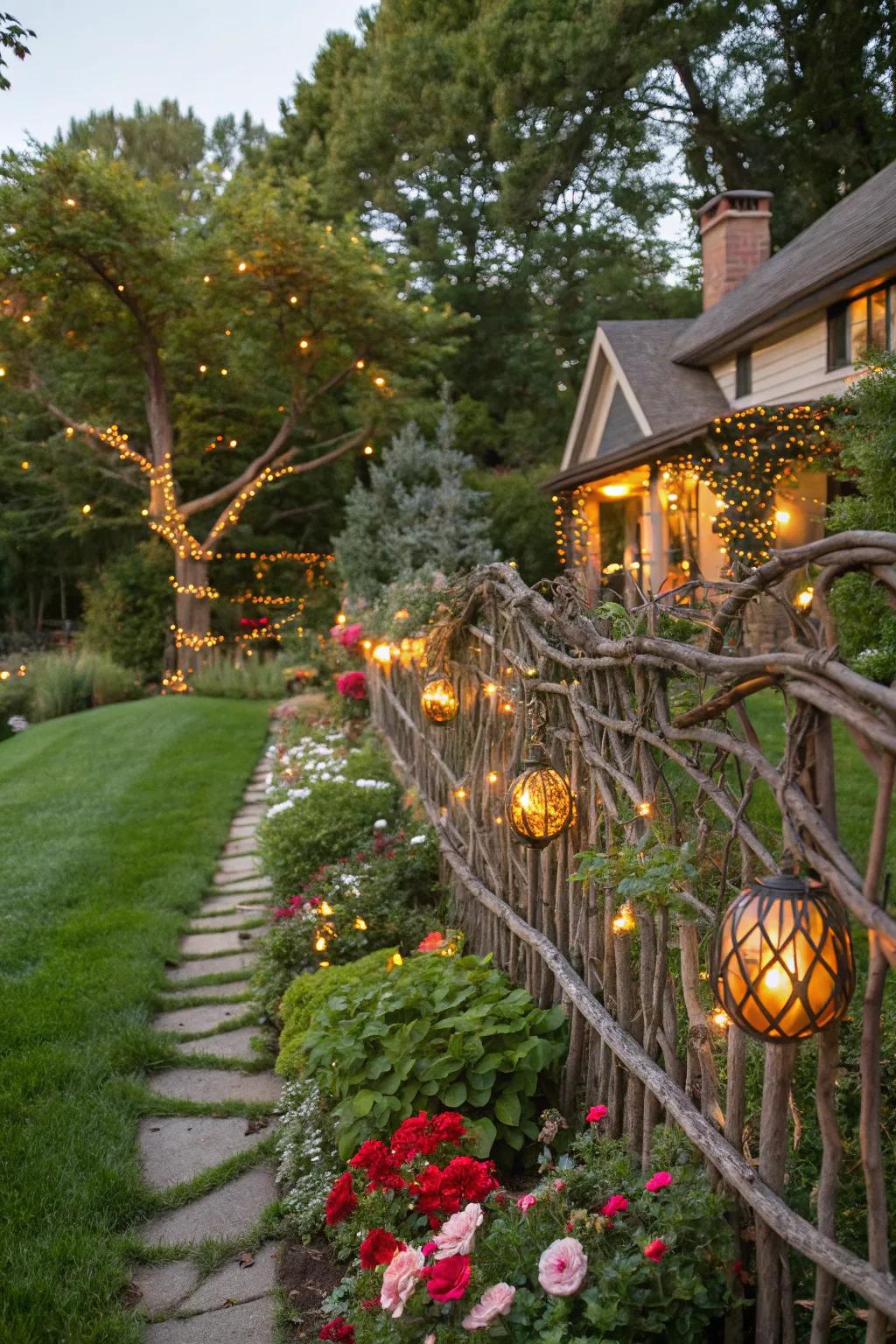 A seasonal decor fence offers year-round adaptability and charm.