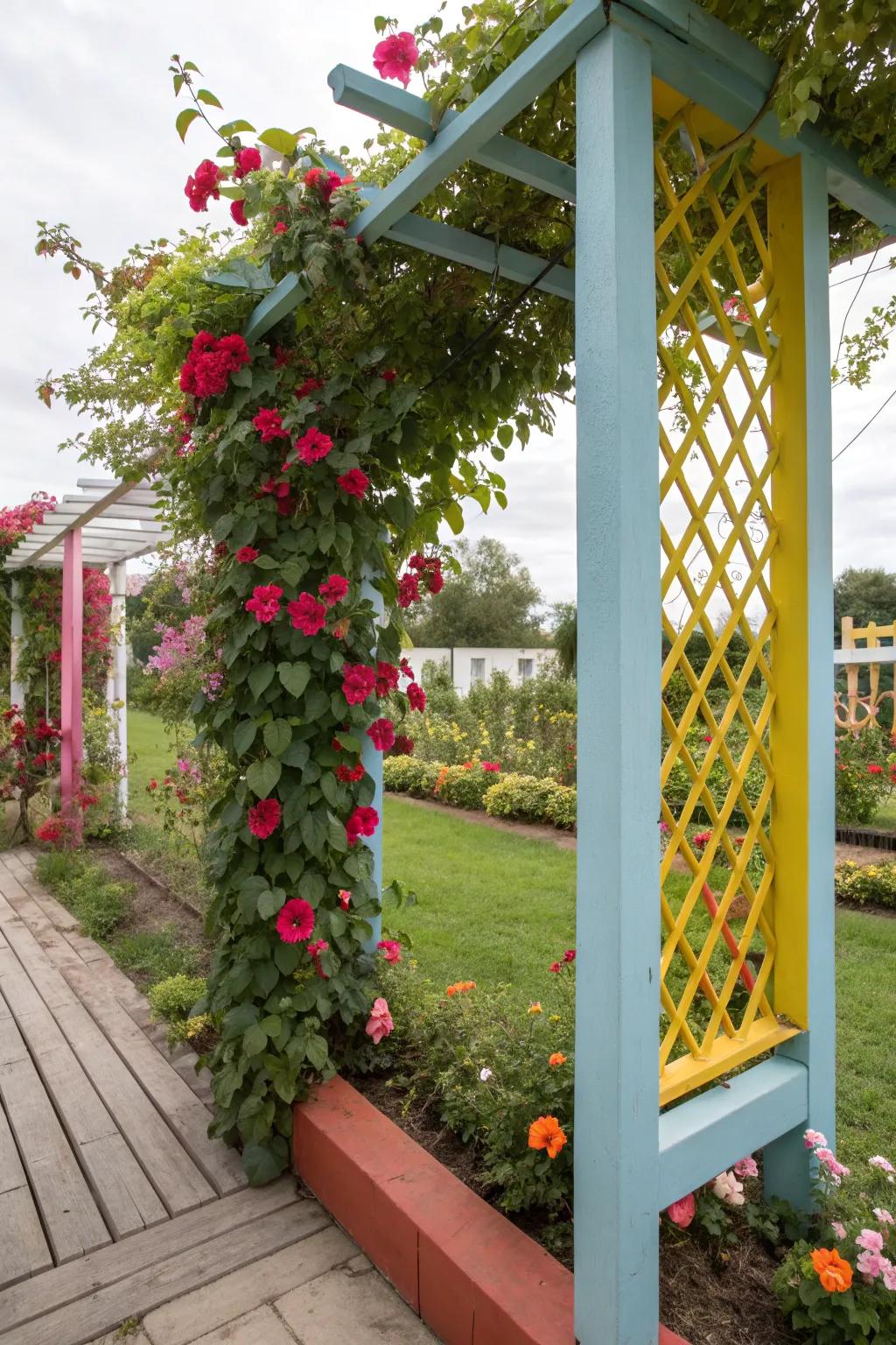 Support and beautify with painted trellises.