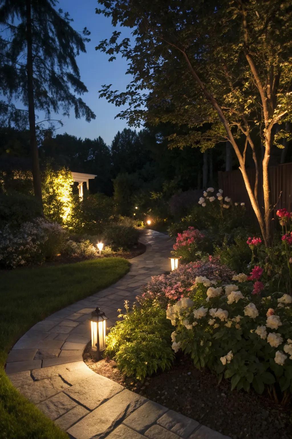 Garden lighting: setting the mood after sunset.