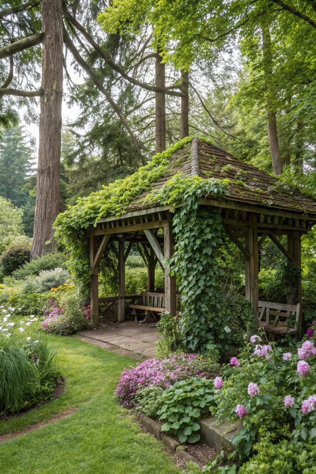 Harmonious integration ensures your shelter complements the garden.