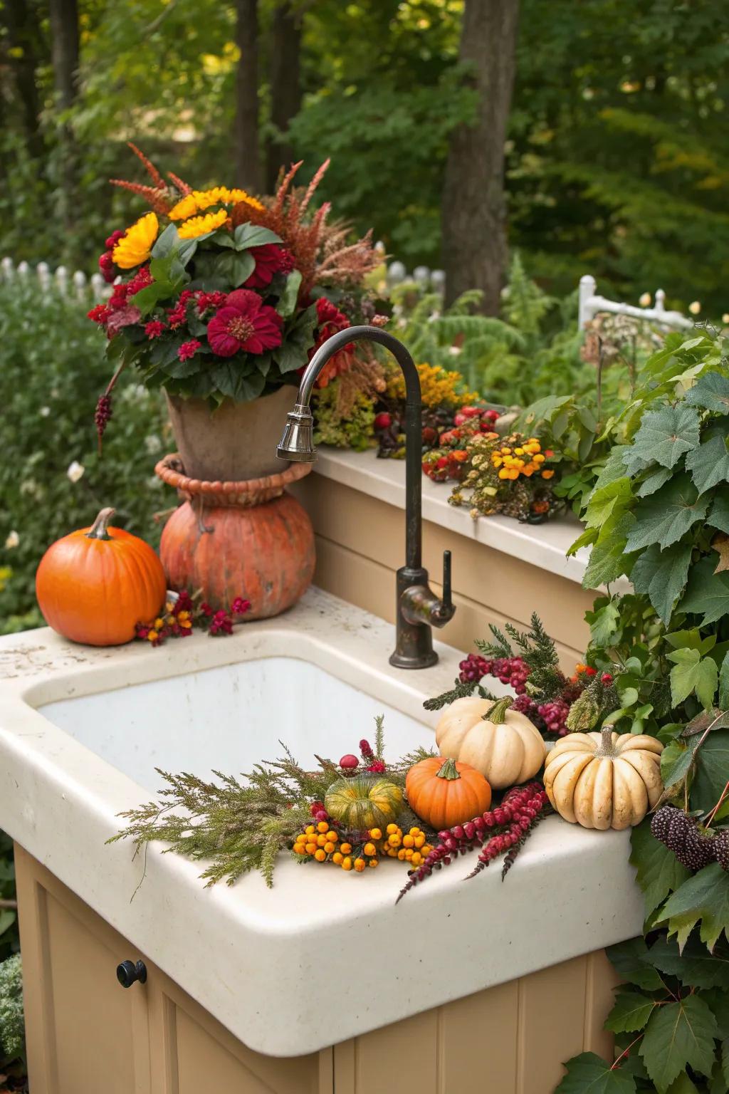 A garden sink designed for seasonal flexibility and adaptability.