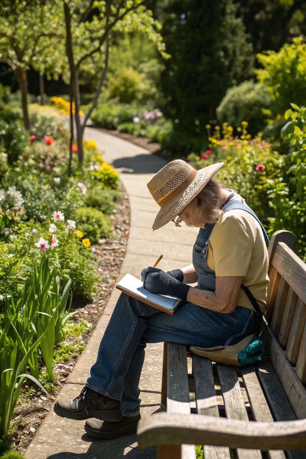 Using a gardening journal to stay organized and plan ahead.