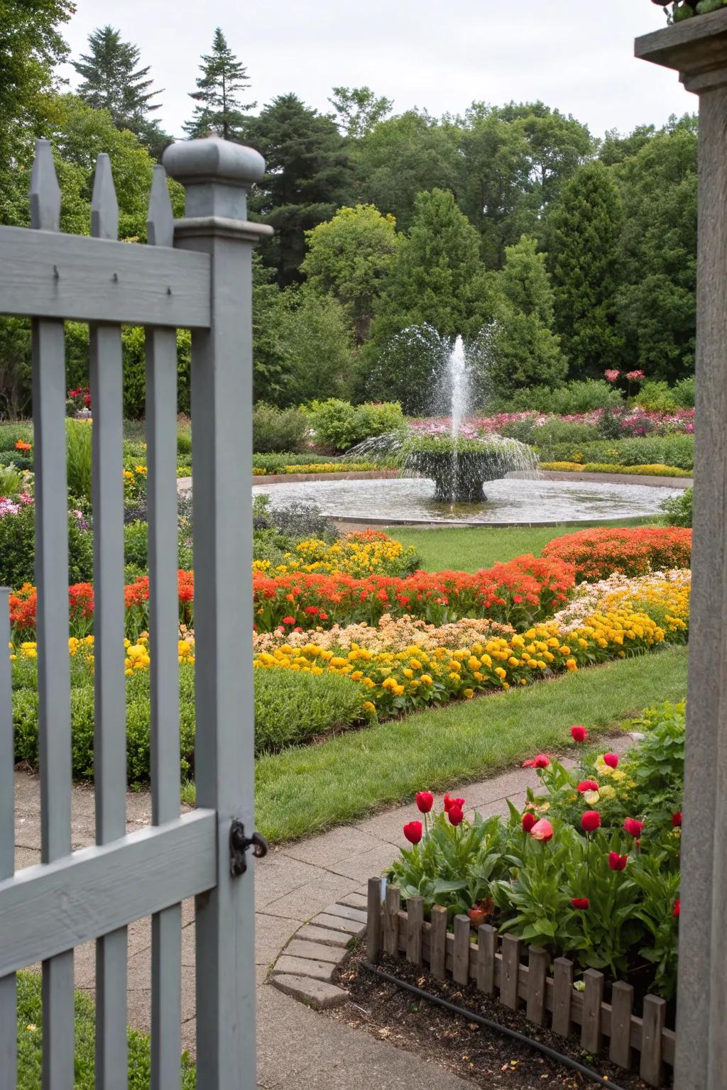 Frame your garden with stylish grey fencing.