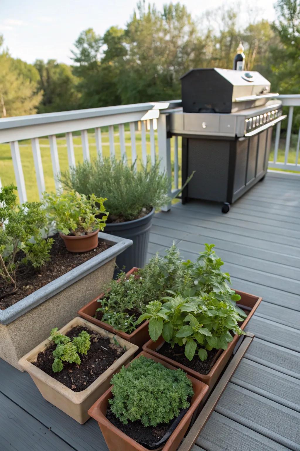 Season your dishes with herbs fresh from your deck.