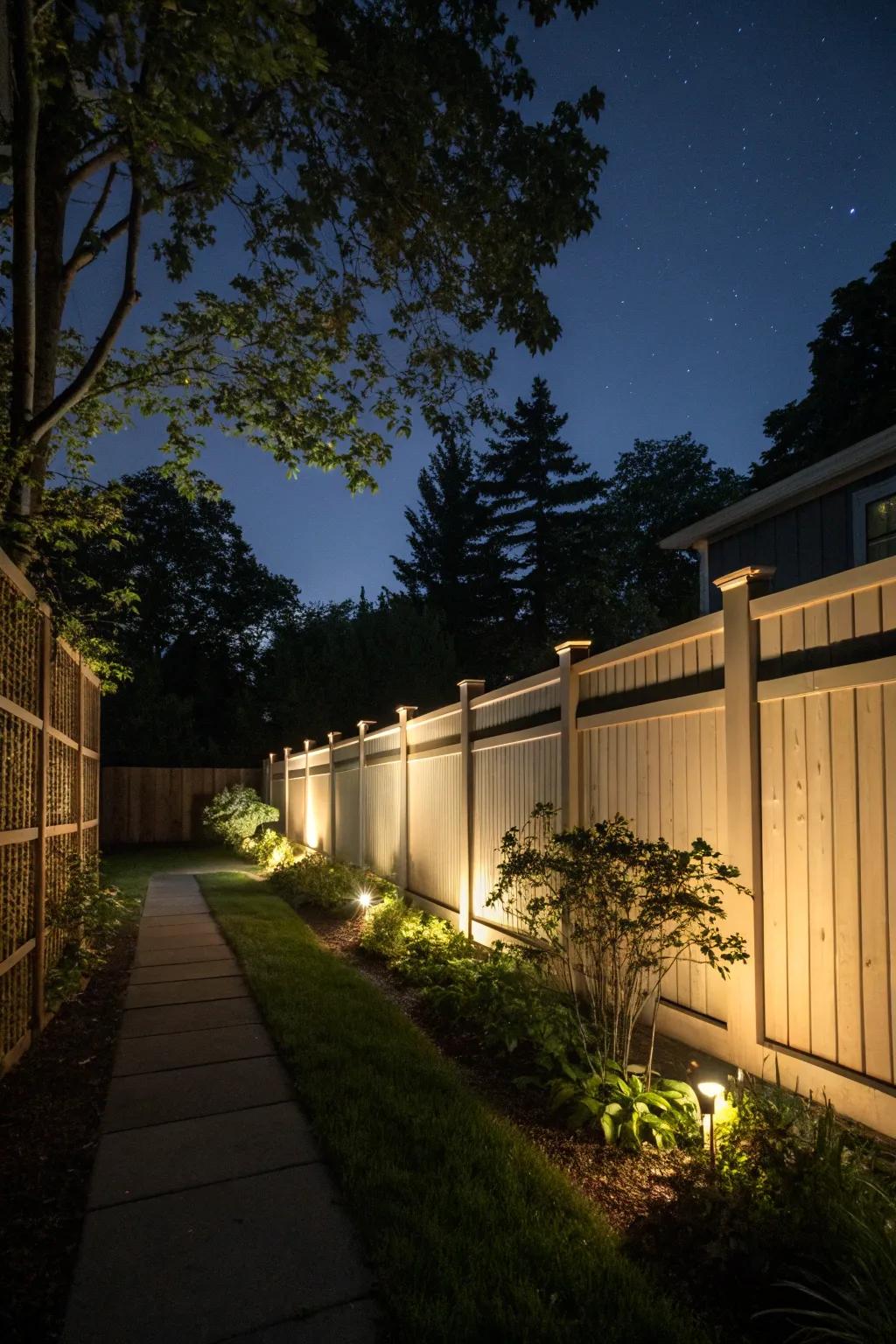 Highlight your fence with elegant accent lighting.
