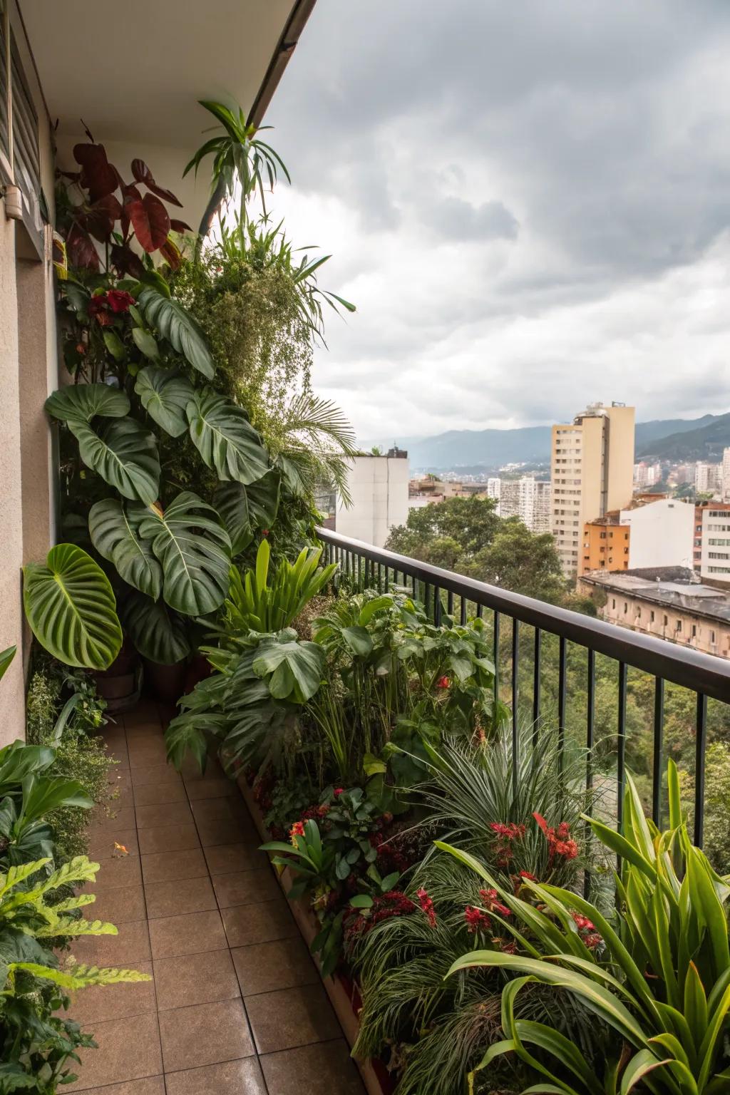 Tropical plants create an exotic escape in urban spaces.