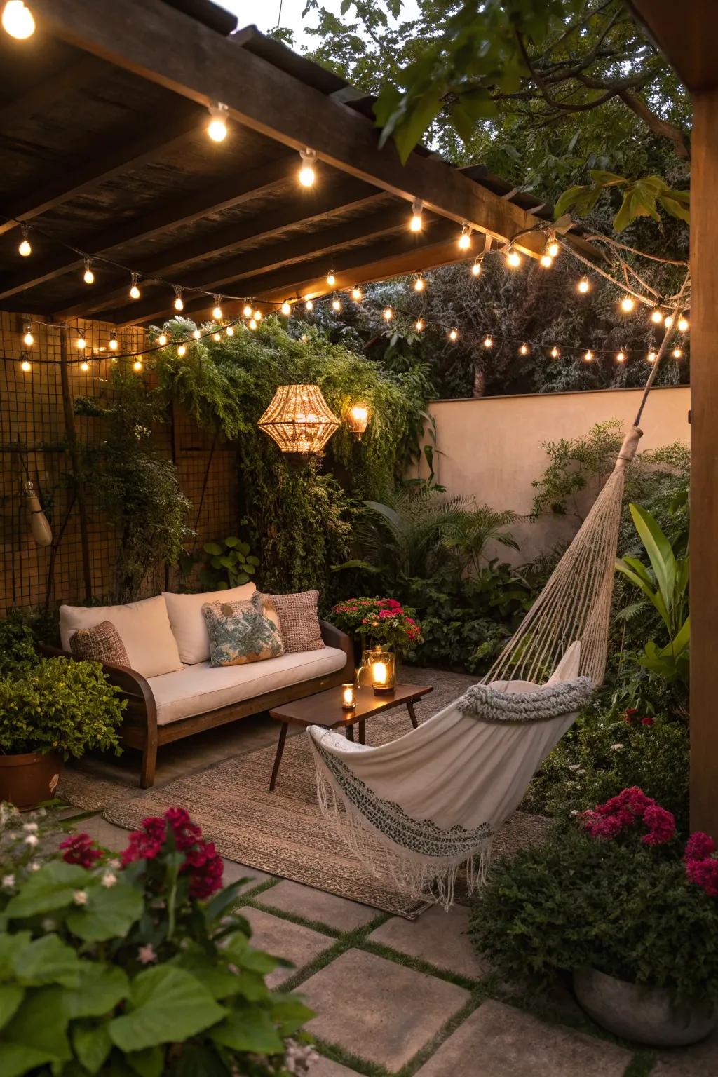 An inviting outdoor space for relaxation and enjoyment.