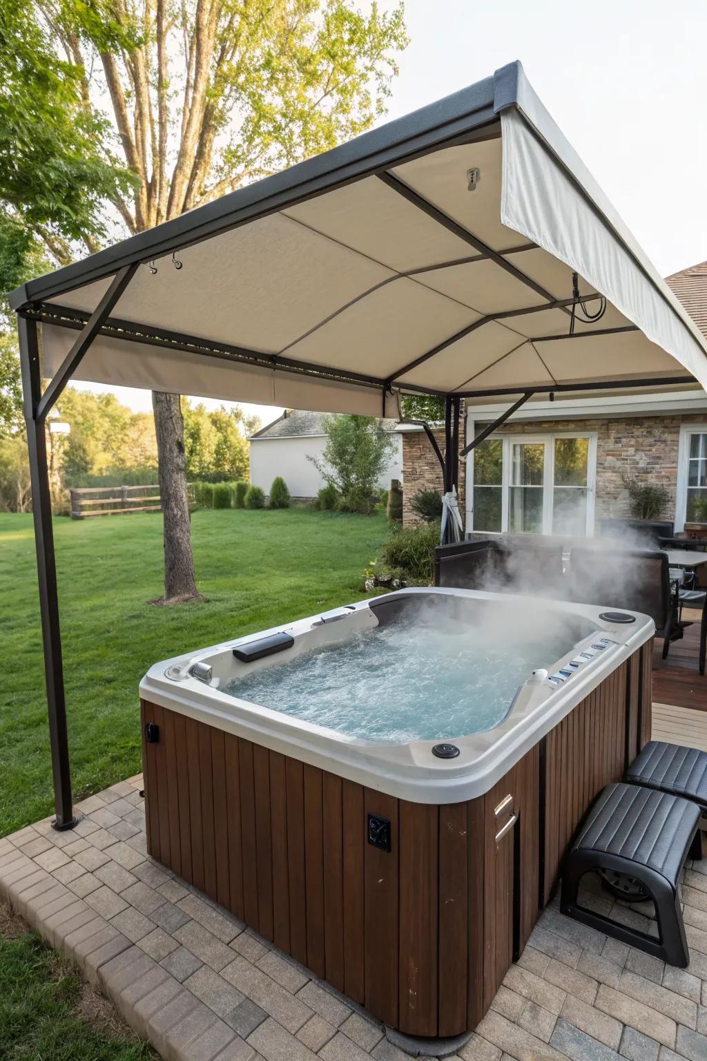 Entertain and relax with a built-in bar awning.