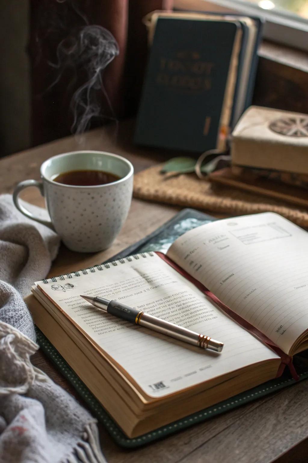 Reflect and unwind with a journaling session.