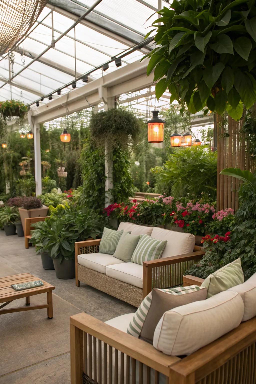 A relaxing lounge invites customers to linger.