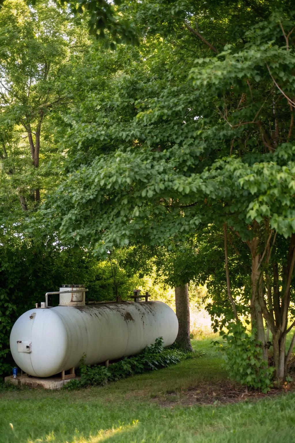 Strategically planted trees offer a natural and effective cover.