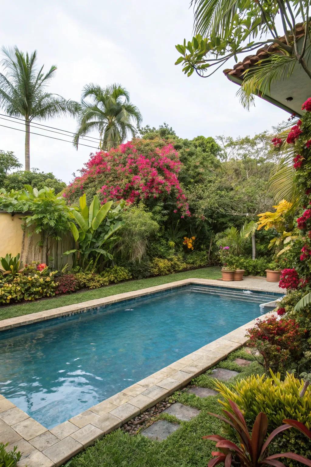 Transform your pool area into a garden paradise.