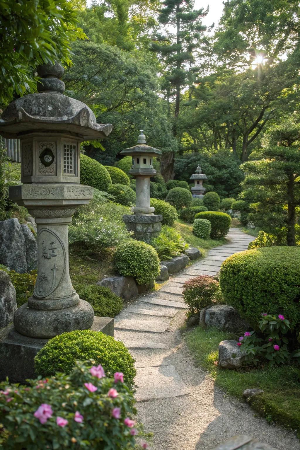 Cultural sculptures add depth and tradition to your garden.