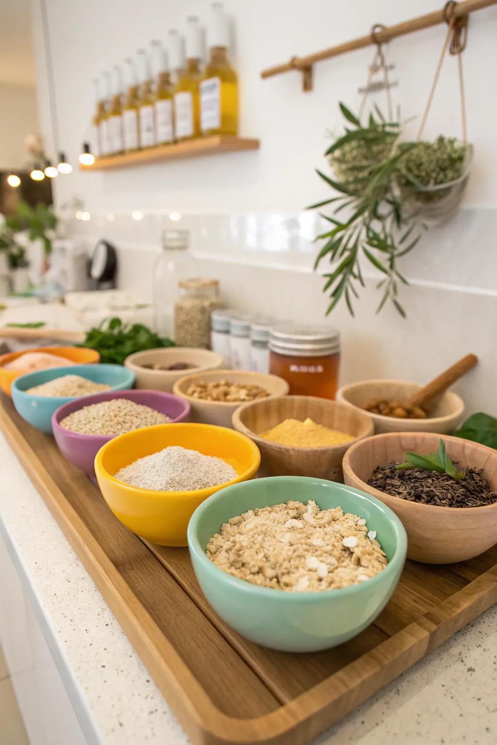 A DIY spa product bar offers endless creativity.