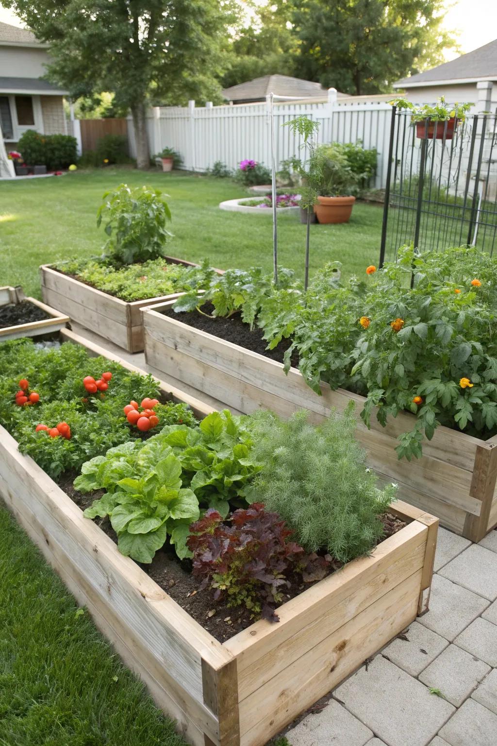 Blend function and beauty with raised garden beds.