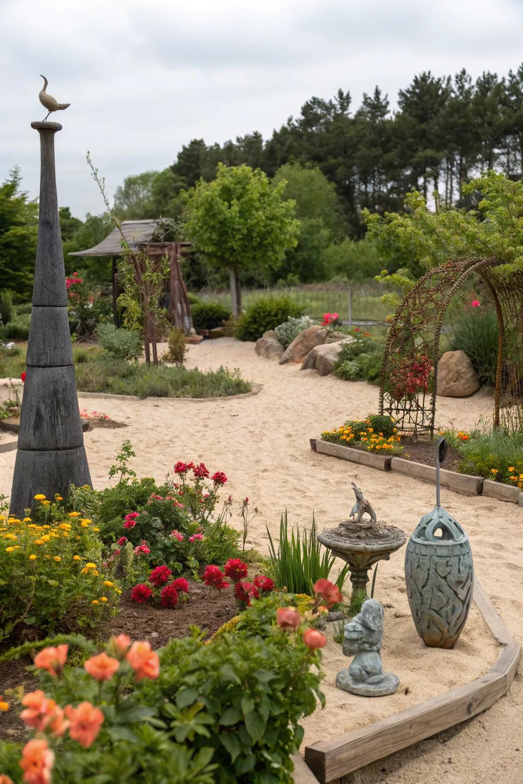 Art pieces bring personality and charm to your garden.