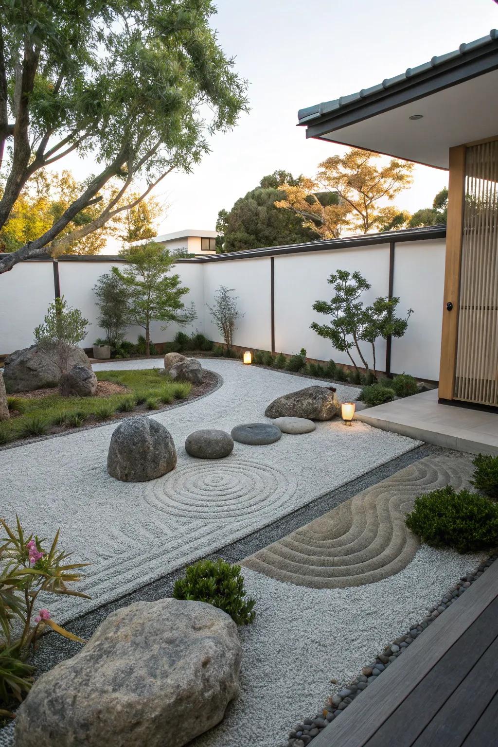 Find peace with a serene Zen garden.