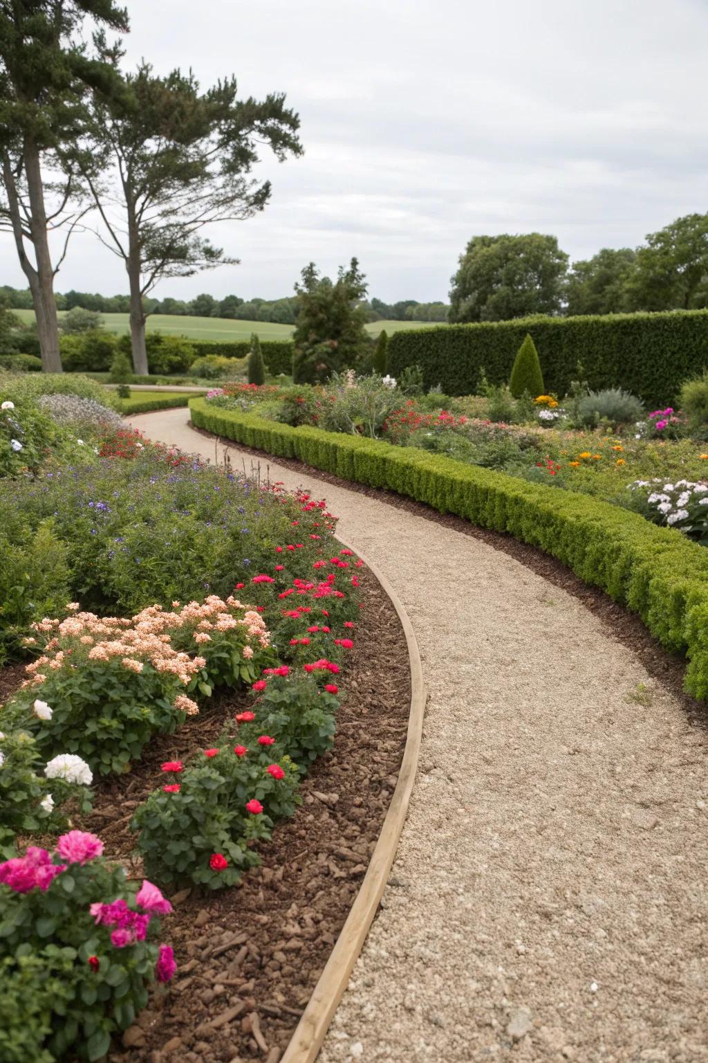 Functional pathways enhanced with mulch.
